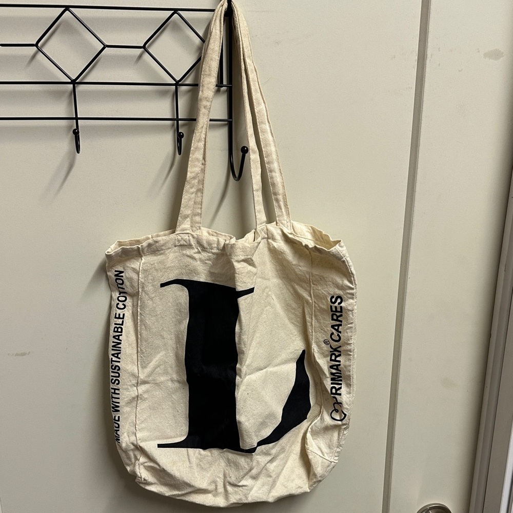 Primark Natural Canvas Tote with Black Print
